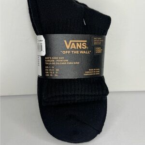 Vans Boy’s Classic Half Crew Black Socks